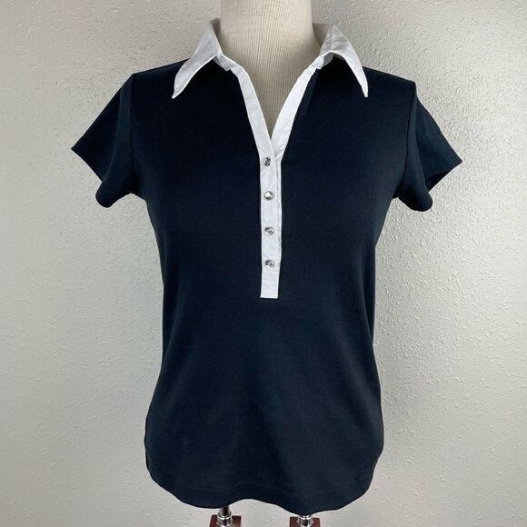 Junction West Collared Half Button Down Top Size M EUC - Picture 1 of 7